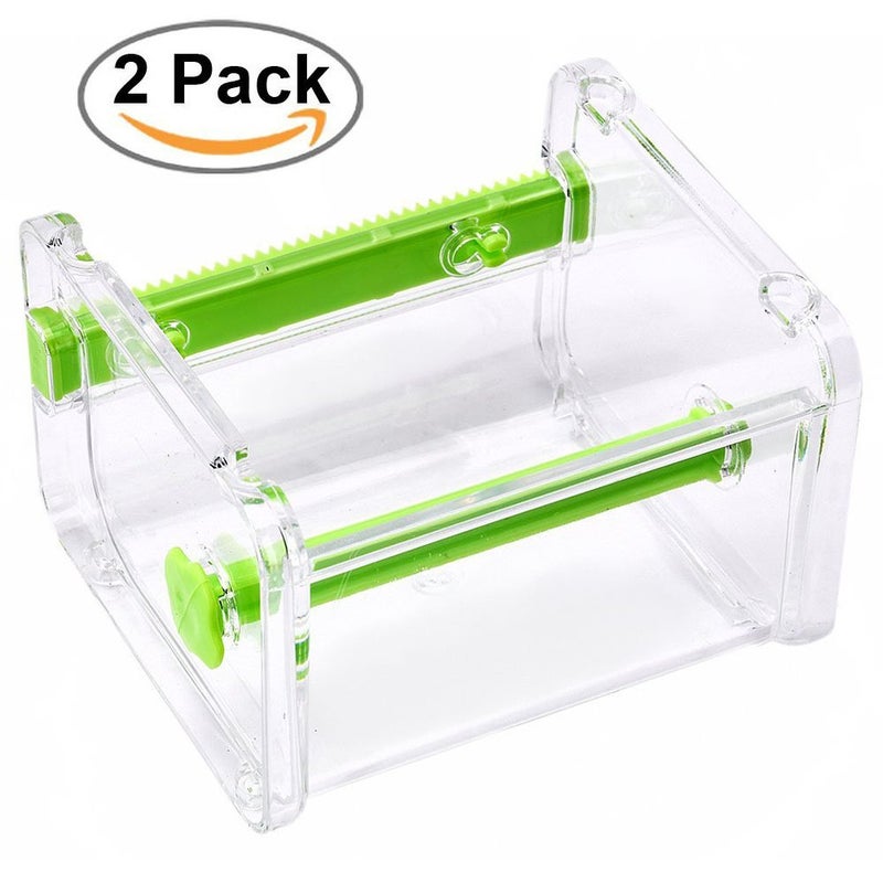 HomDSim 2pcs HomDSim Washi Tape Dispenser Cutter, Roll Holder Organizer, Masking Desktop DIY Sticker Cutter Holder Storage Box - Green - Image 2